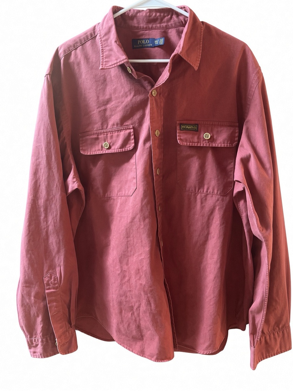 Polo Ralph Lauren Vintage Utility Work Shirt XXL Nantucket Red Cotton Overshirt